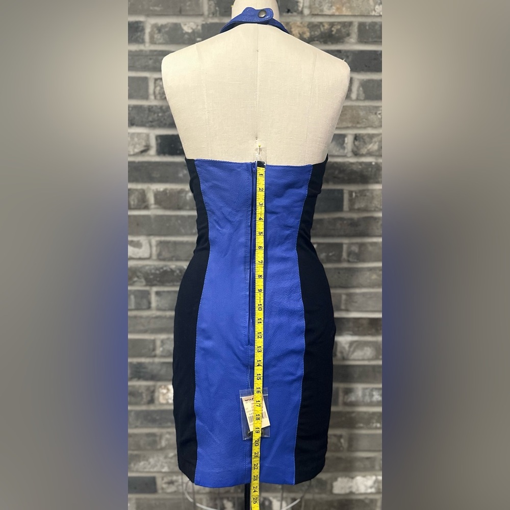 New Wilson Blue Leather and Black Lycra Dress. - Picture 13 of 14